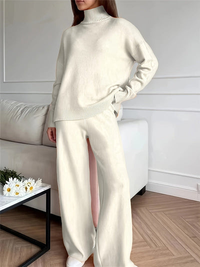 Women's Casual Turtleneck Sweater and Pants Set
