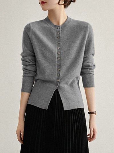 Women's Ribbed Knit Cardigan - Casual Soft Bowknot Fall Sweater