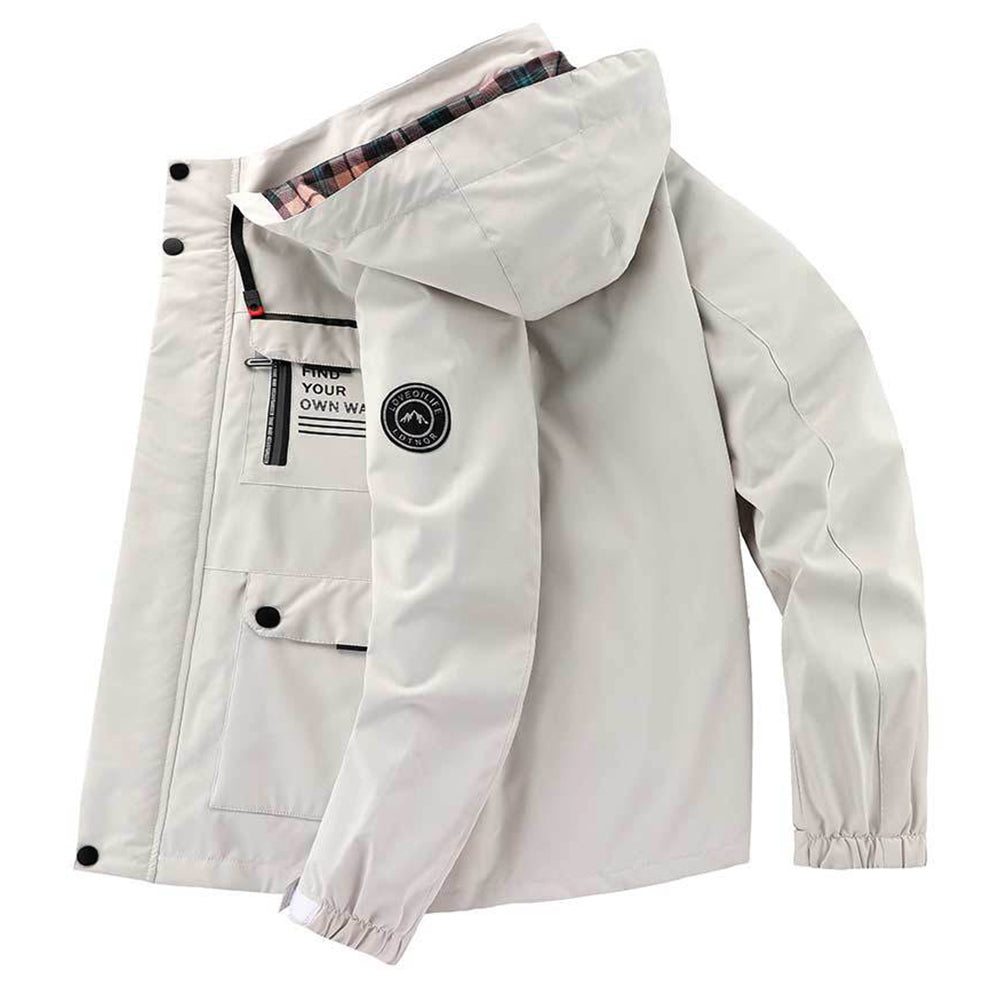 Men's mid-length jacket with hood, stylish and functional