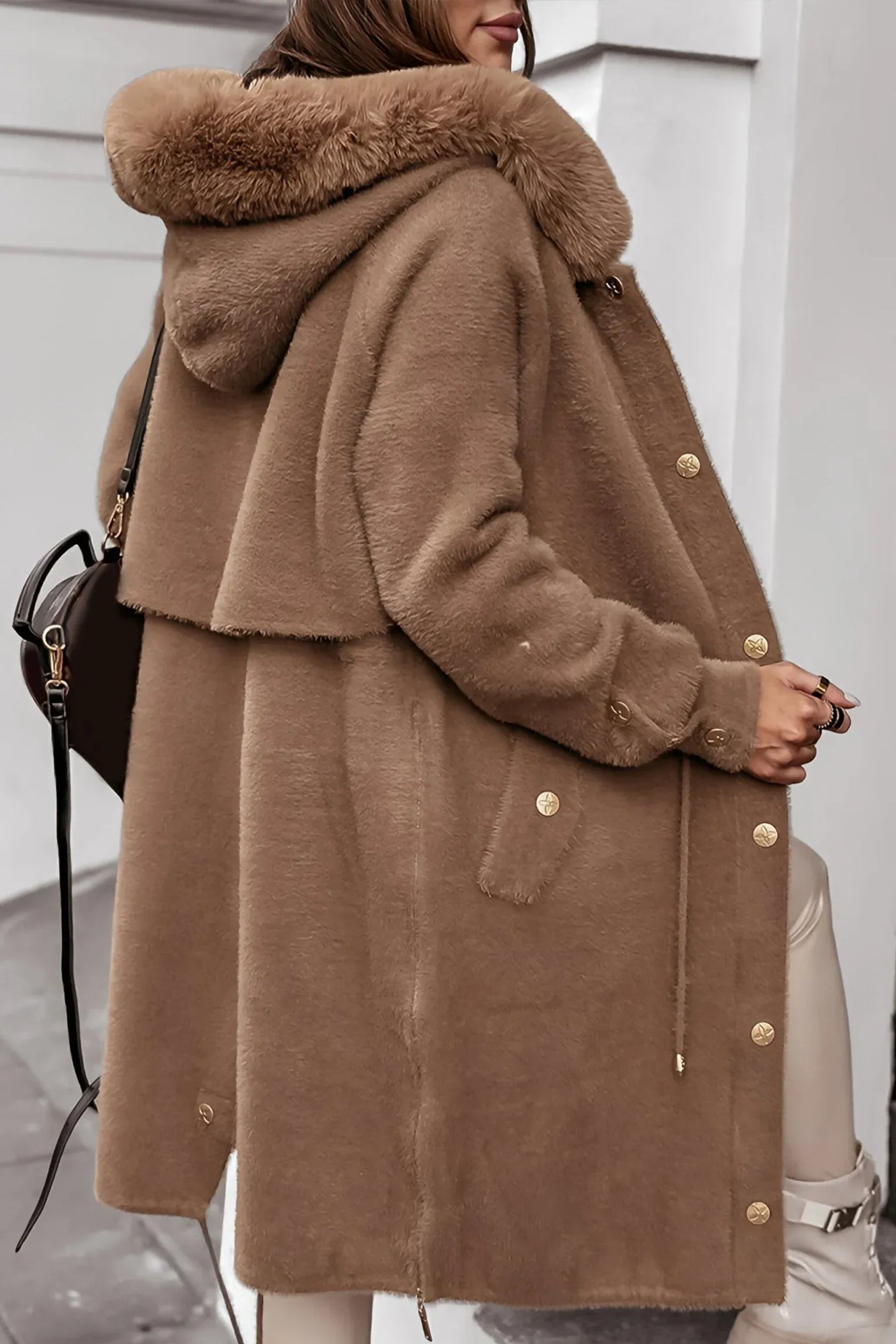 Women's Winter Coat with Hood and Zipper Closure - Warm and Elegant Jacket