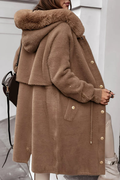 Women's Winter Coat with Hood and Zipper Closure - Warm and Elegant Jacket