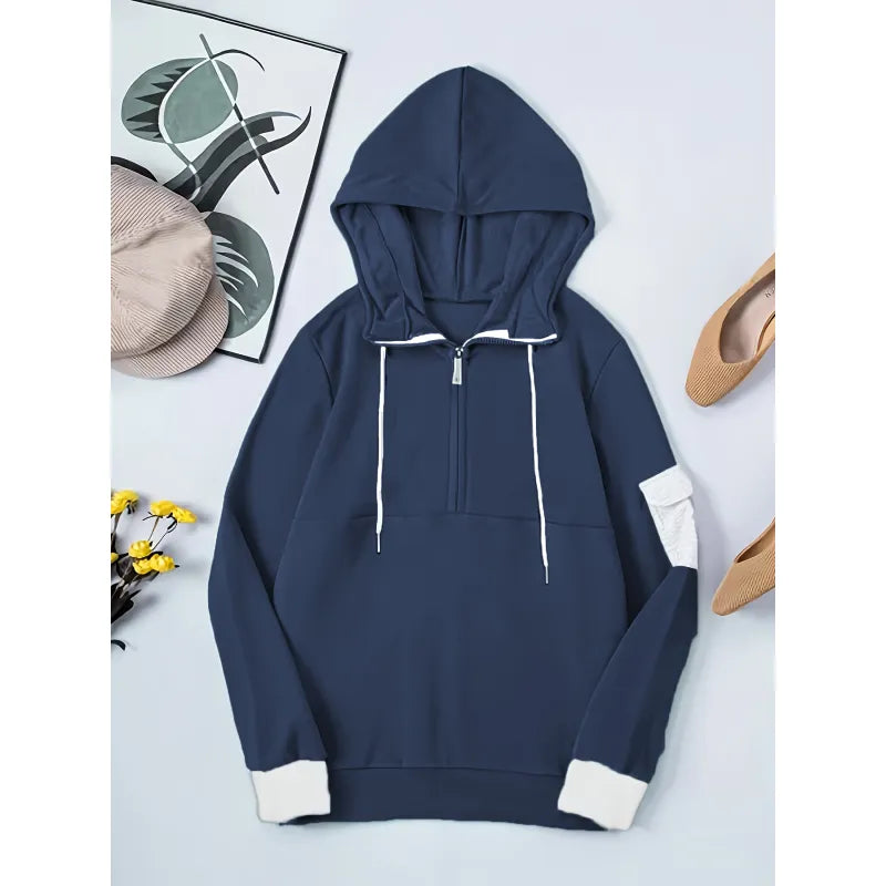 Comfortable casual half-zip hoodie