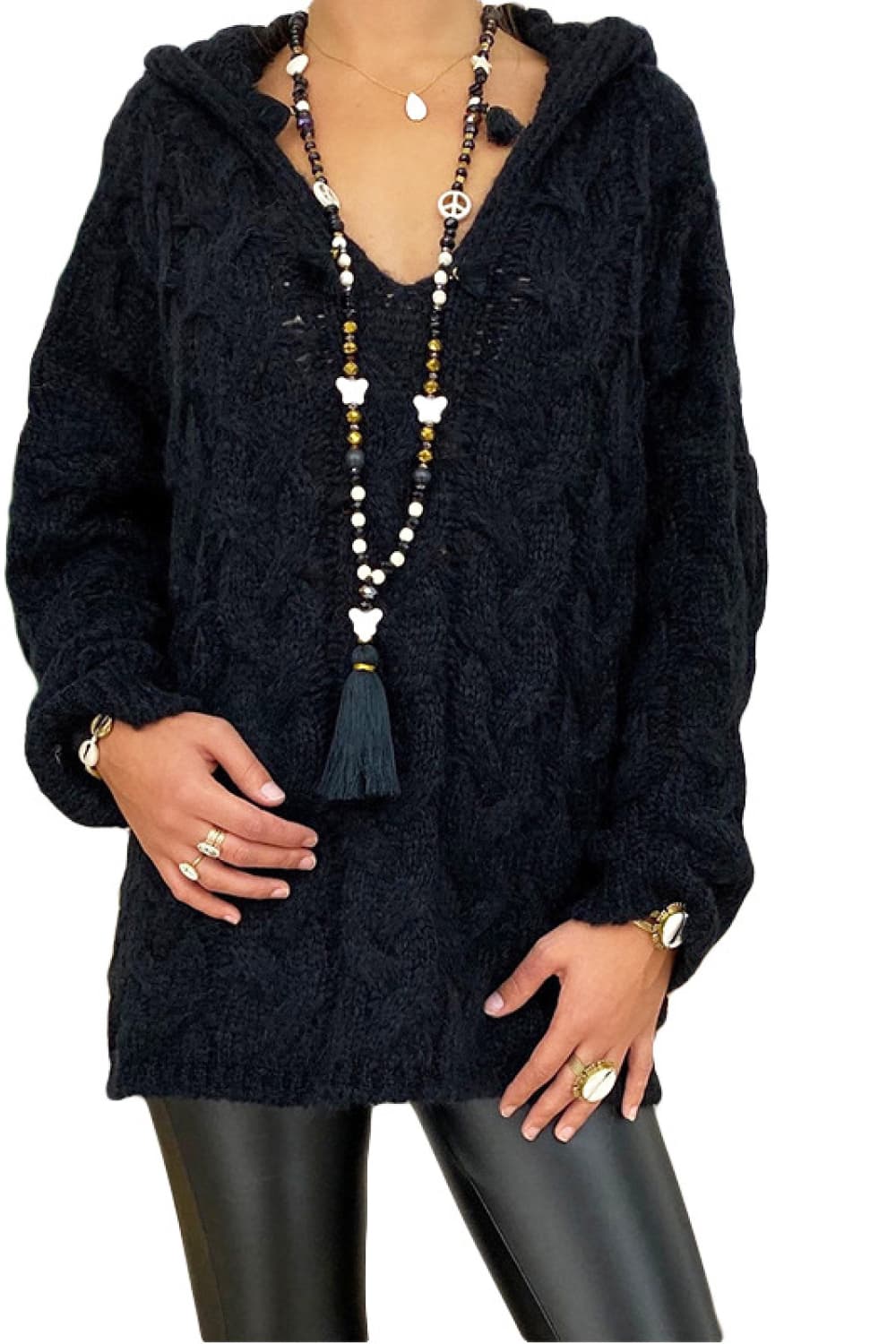 Charo - Hooded Knit Sweater