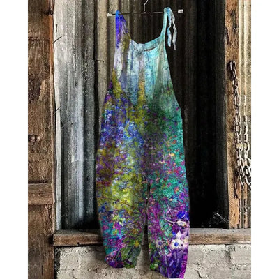 Maria - Sleeveless midi dress with Japanese floral print