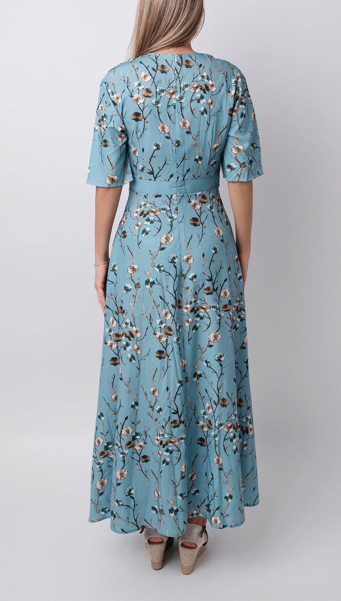 Helena - Floral Print Half Sleeve Dress
