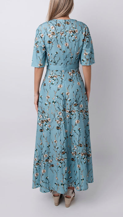 Helena - Floral Print Half Sleeve Dress