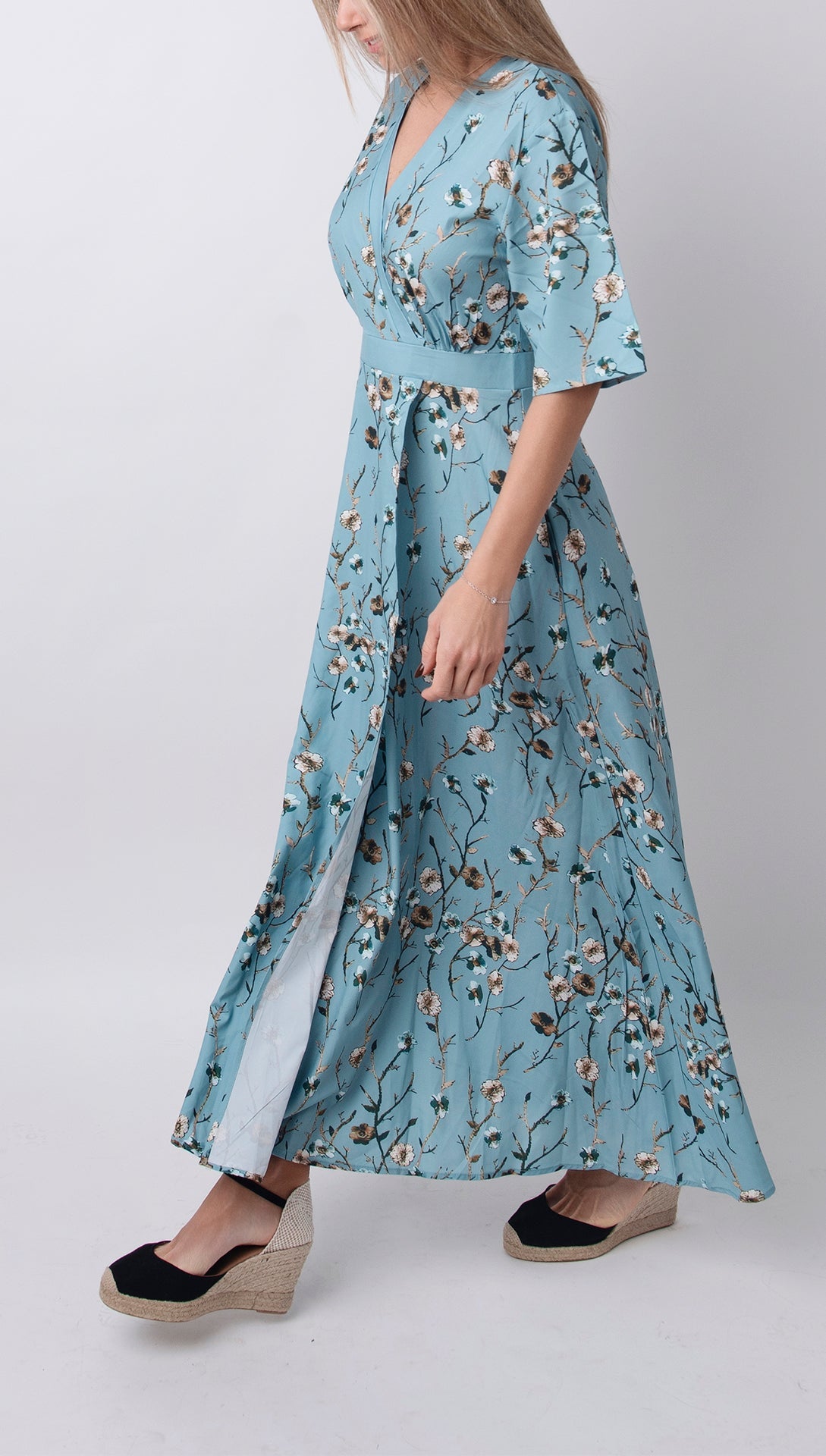 Helena - Floral Print Half Sleeve Dress