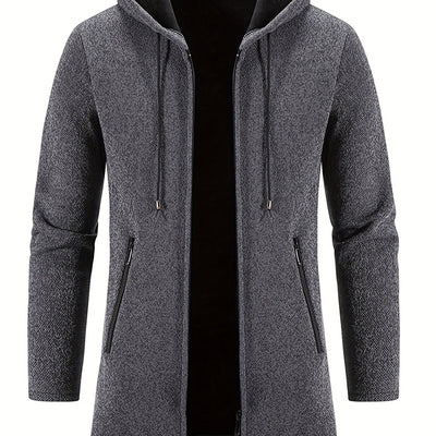 Cozy long hooded cardigan for men for spring and autumn