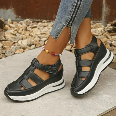 Berta - Women's Hollow Breathable Platform Wedge Sandals