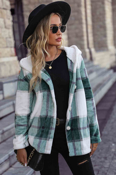 Classic coat with hood and elegant buttons