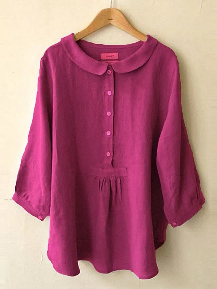 Jessie - Women's Cotton Linen Short Sleeve Shirt