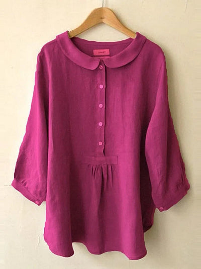 Jessie - Women's Cotton Linen Short Sleeve Shirt