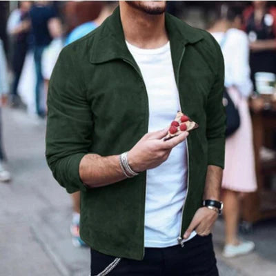 Stylish men's jacket with relaxed collar and zip for everyday use