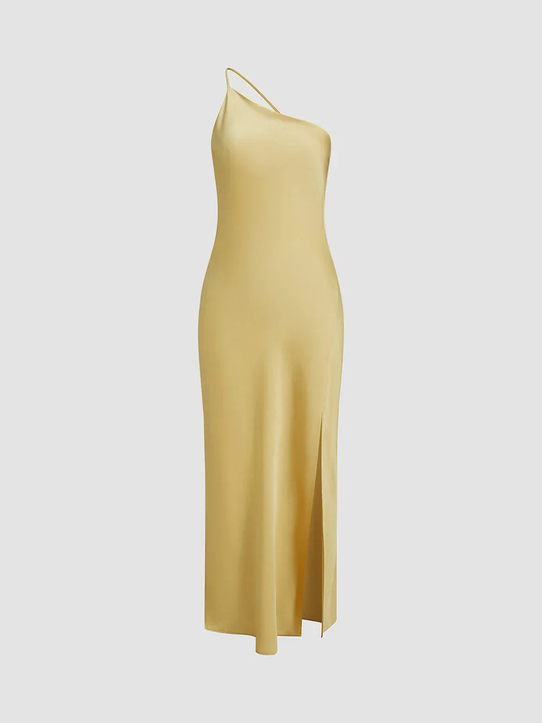 Elegant long dress with a single strap tied around the neck