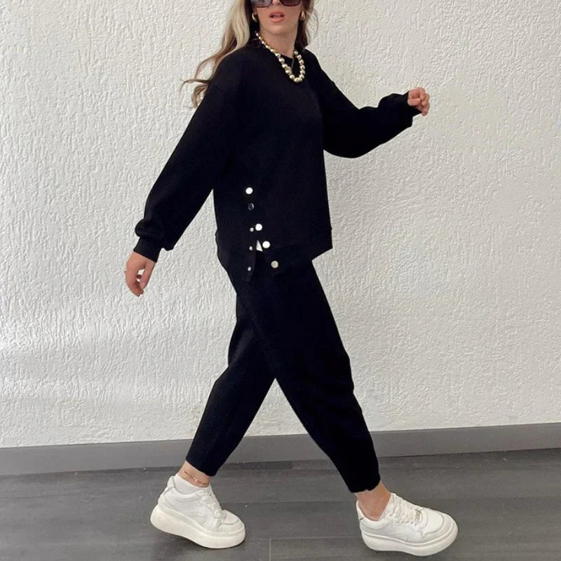 Two-Piece Suit Set - Modern Style - Button-Down Jacket and Pants