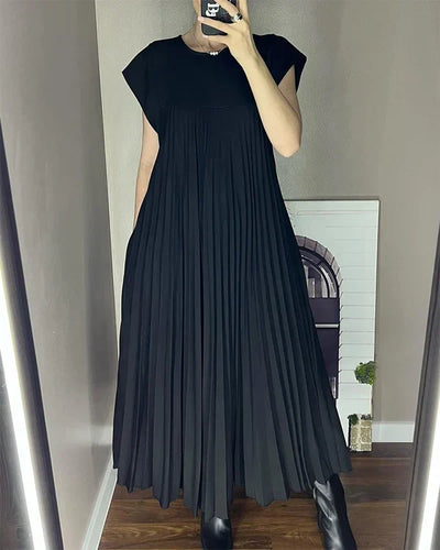 Linda - Women's Simple Solid Color Pleated Dress