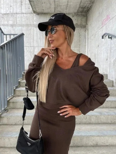 Women's Dress and Sweatshirt Set: Fashionable Elegance and Comfort