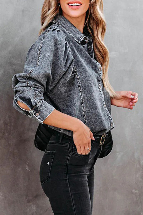 Solid Color Turn-Down Collar Streetwear Jacket