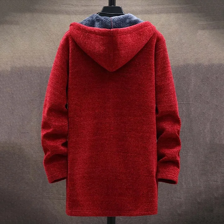 Cozy men's cardigan made of thick knit fleece