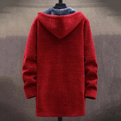 Cozy men's cardigan made of thick knit fleece