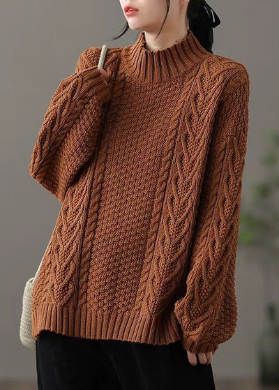 Comfortable half-high neck sweater for spring
