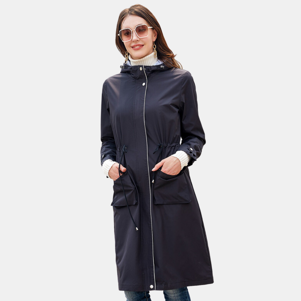Long coat with hood for maximum protection