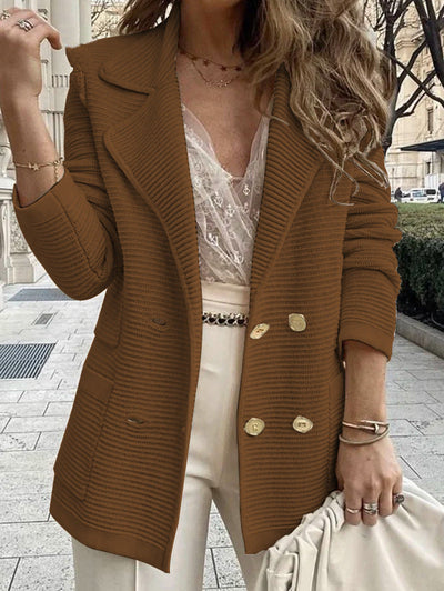 Women's long-sleeved textured coat
