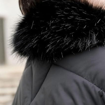 Jacket with fur collar for winter walks