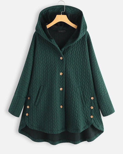 Women's Warm Casual Hooded Button Down Jacket