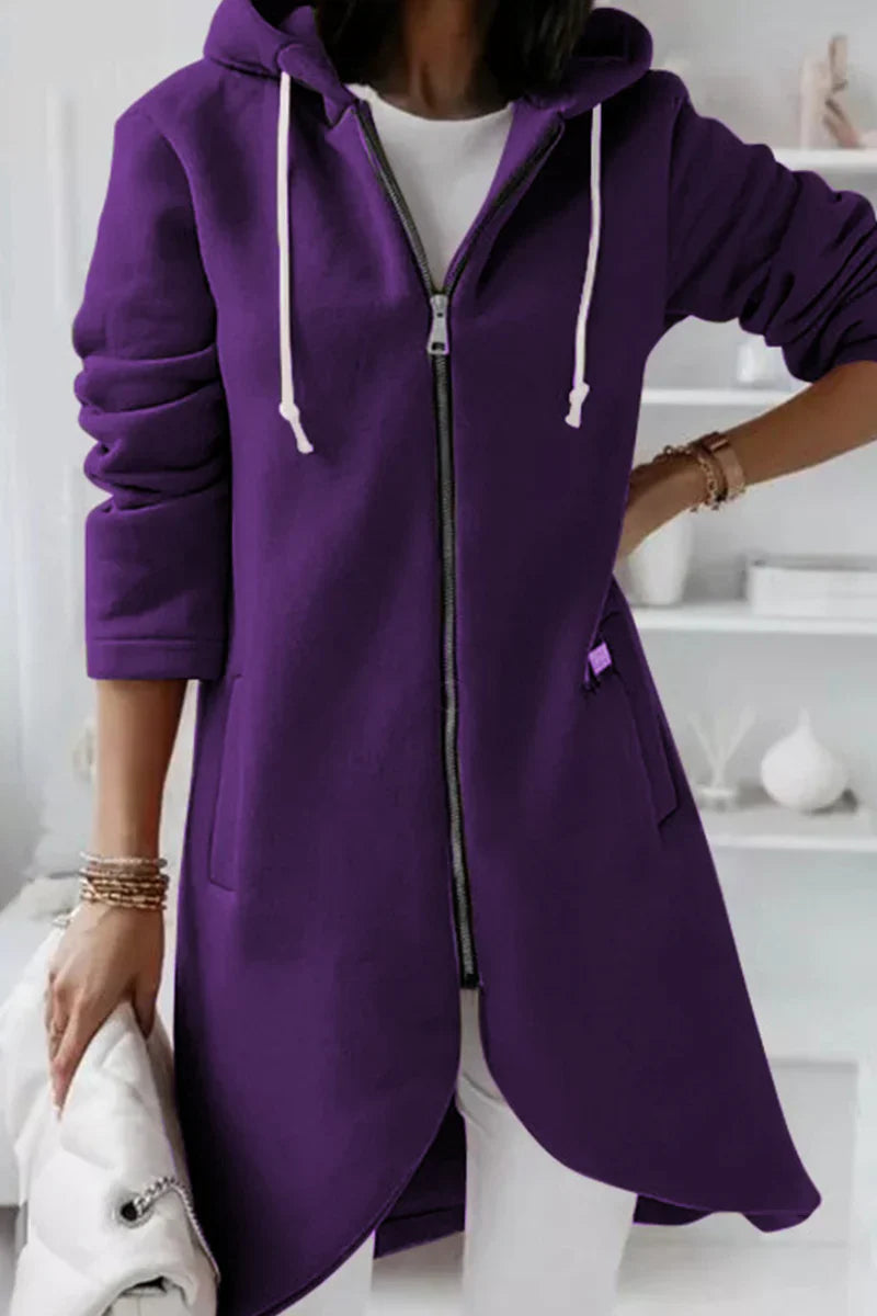 Daniela - Hooded and zip-up outdoor coat