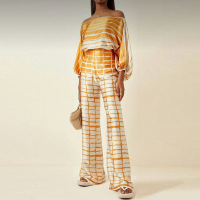 Women's one-sleeve wide-leg jumpsuit with elegant design and modern style