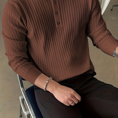 Men's Casual Stretch Fit Button Down Sweater Coat
