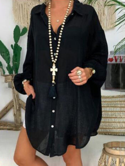 Linda - Casual Long Sleeve Shirt in Plus Size