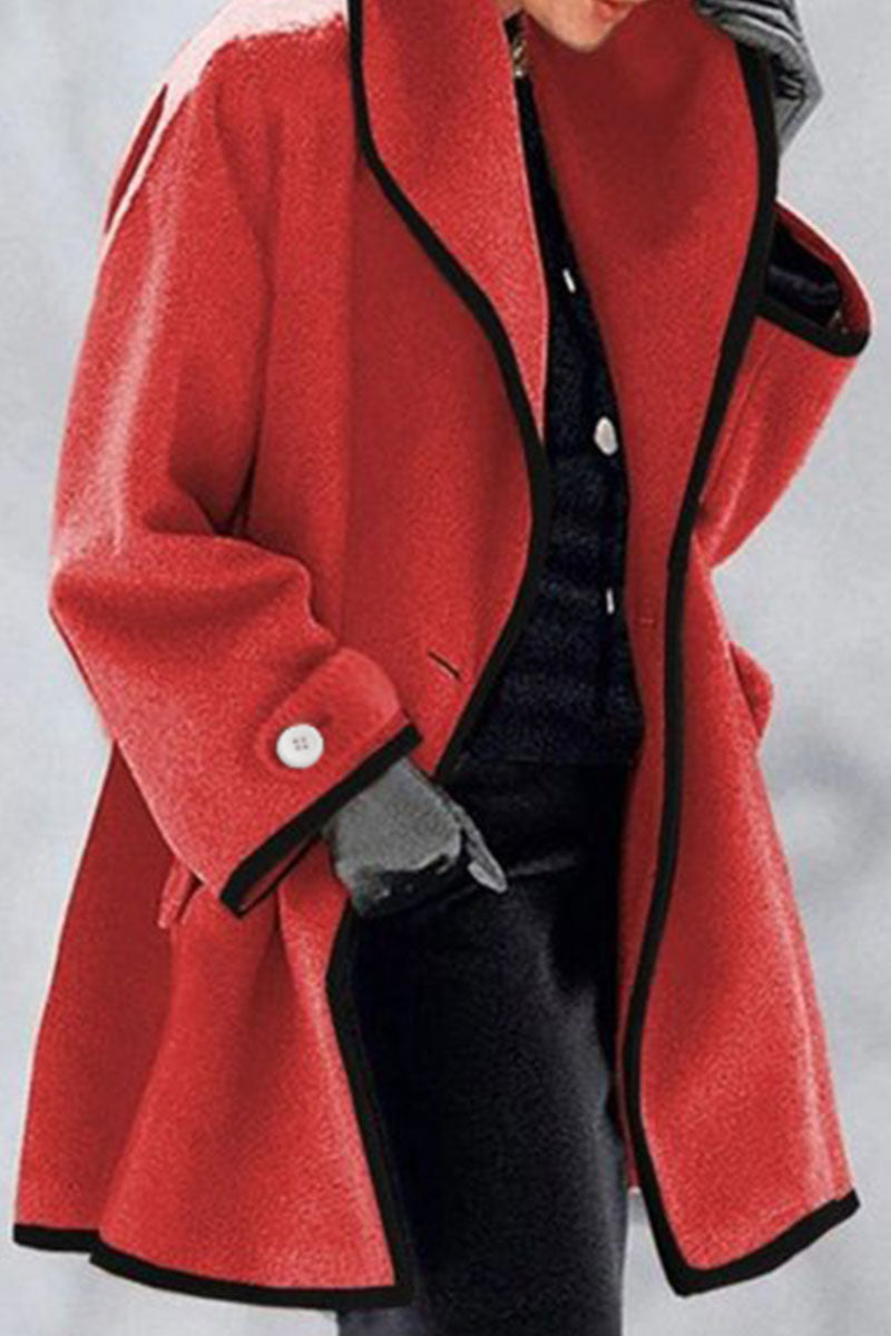 Elegant patchwork coat with collar