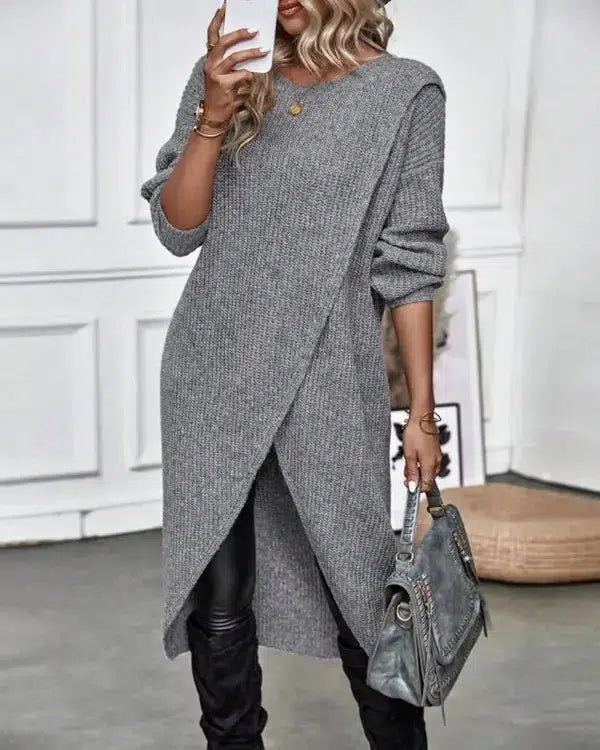 Gray crew neck sweater: a classic of comfort and style