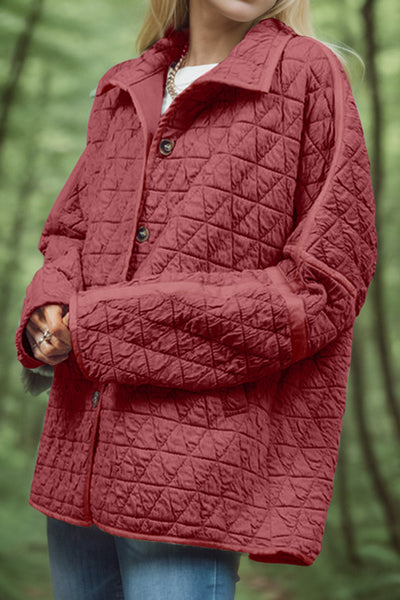 Casual Button Down Jacket with Dropped Shoulders, Perfect for Everyday Wear