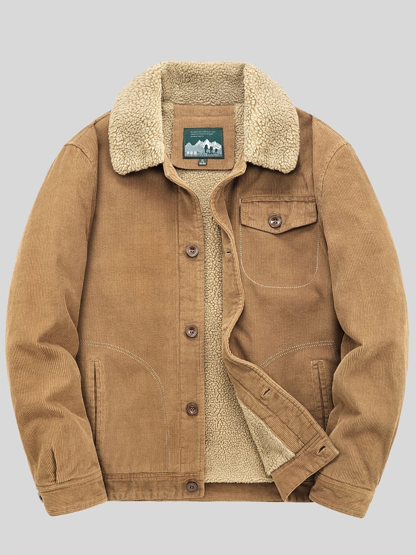 Men's Button-Down Jacket - Ideal for Winter Adventures