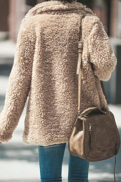 Women's Plush Winter Jacket – Soft Cardigan Coat