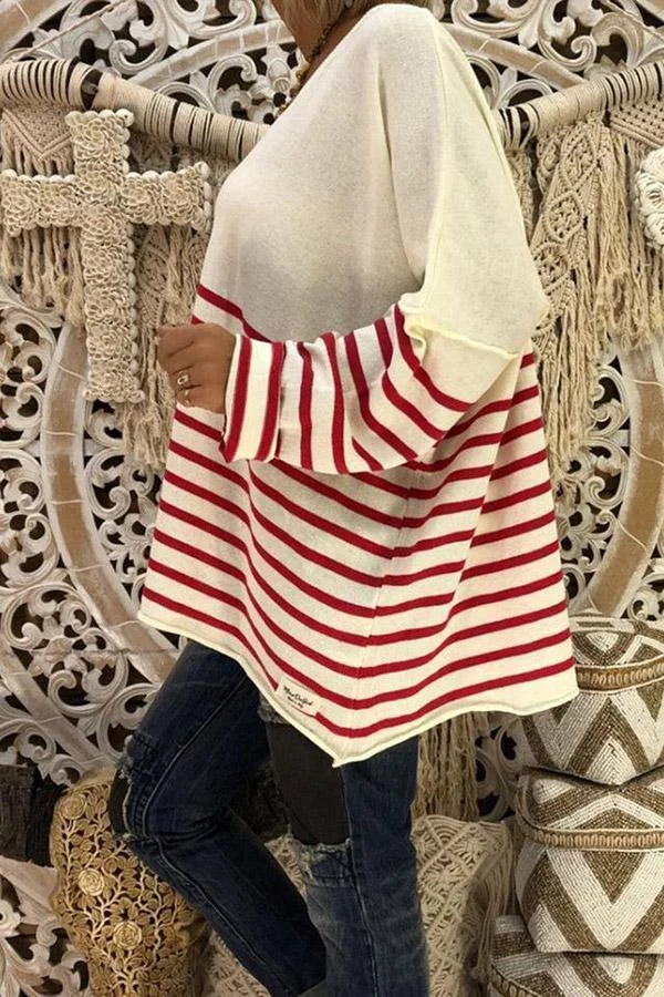 Berta - Casual Striped Long Sleeve T-Shirts