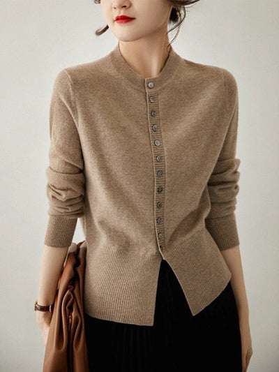 Camila - Brown Buttoned Cardigan