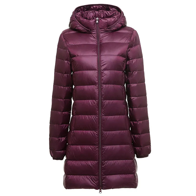 Women's Long Hooded Coat – Warm and Elegant for Any Occasion