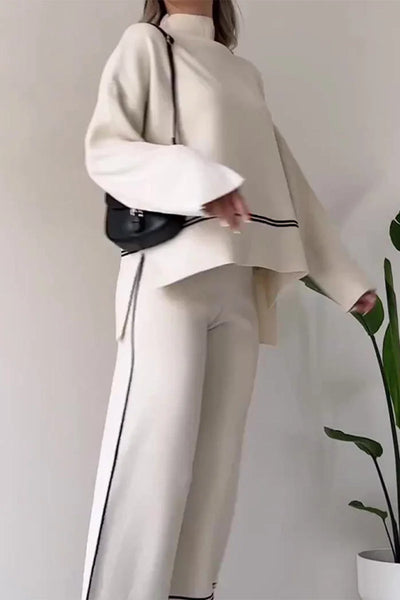 Two-Piece Set with High Neck and Long Sleeves for a Stylish Look