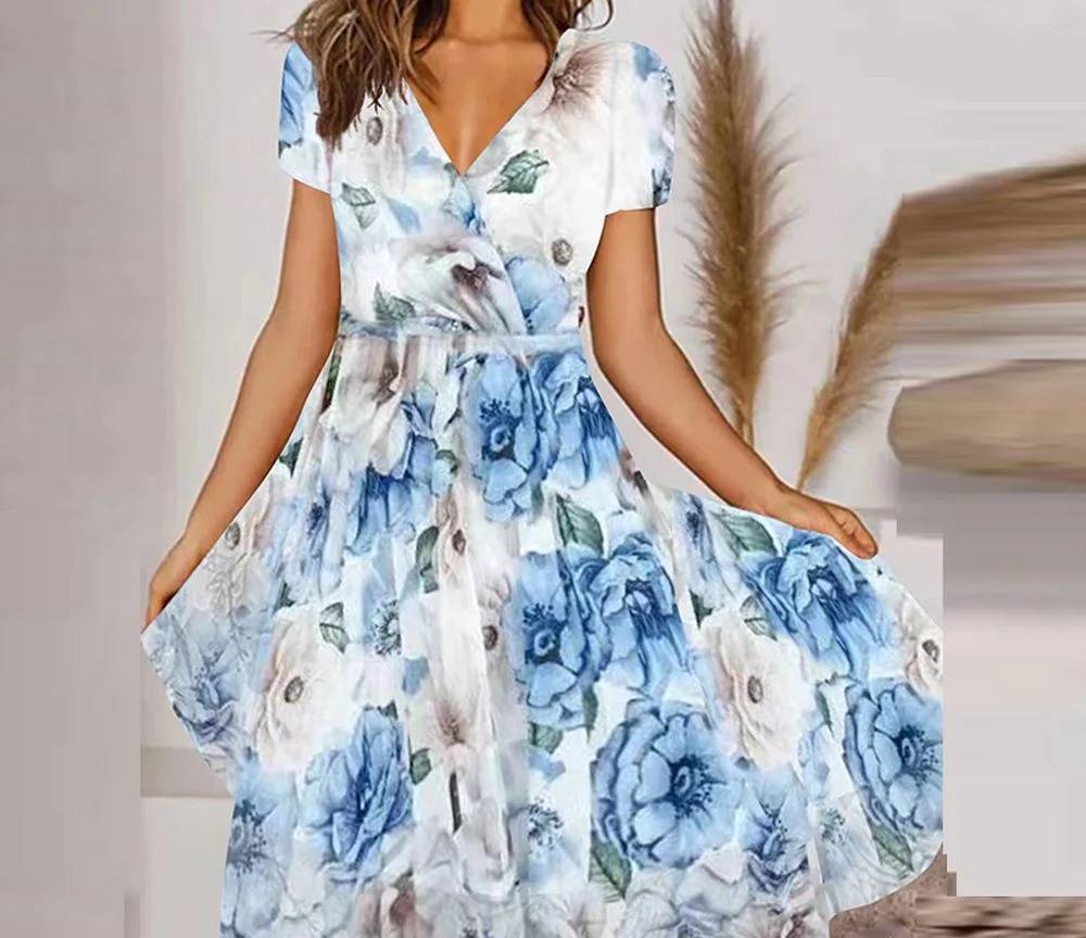 Delia - Elegant Retro V-Neck Dress