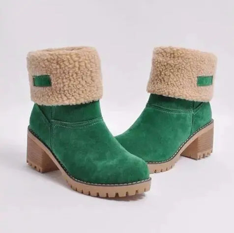 Women's winter ankle boots with a modern design and low heel