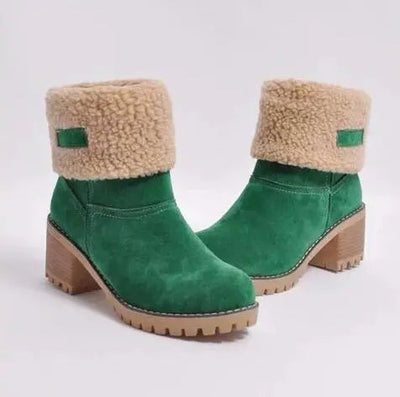 Women's winter ankle boots with a modern design and low heel
