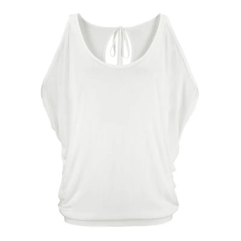 Camila - Blouse with open sleeves and round neck