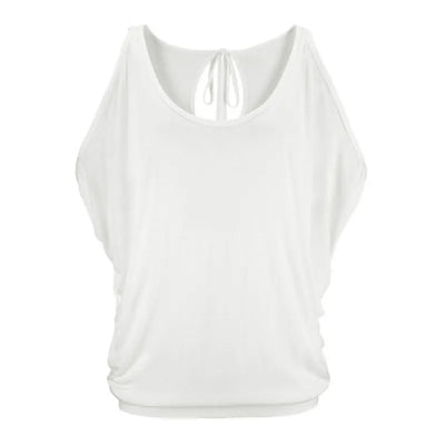 Camila - Blouse with open sleeves and round neck