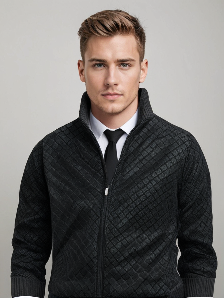Stylish men's jacket with modern design and front closure