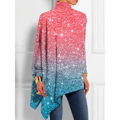 Delia - Asymmetrical high-neck t-shirts