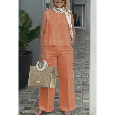 Yasmin - Casual two-piece solid color set